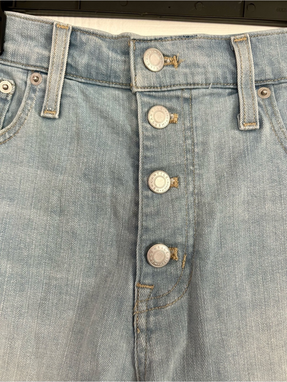 J. Crew Mercantile Light Wash Button-Fly Denim Shorts - Picture 3 of 6